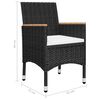 vidaXL Dining Set Black, Cream White