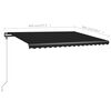 vidaXL Retractable Awning Anthracite Powder-coated aluminum, Polyester