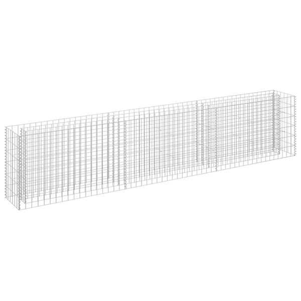 vidaXL Gabion Raised Bed Silver Galvanized Steel 106.3 x 11.8 x 23.6 in