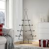 vidaXL Metal Christmas Tree Black Powder-coated steel 55.1 in tall
