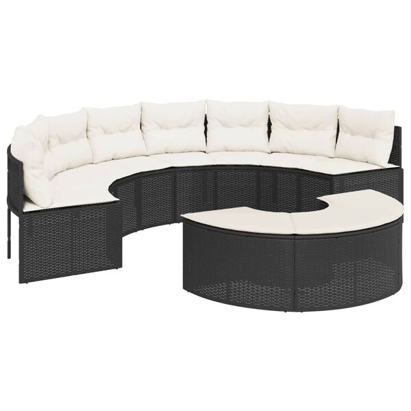 vidaXL Patio Sofa Set Black, Cream white