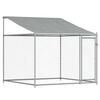 vidaXL Dog Cage Grey Galvanized Steel 39.4 x 6.6 x 6.6 ft Durable