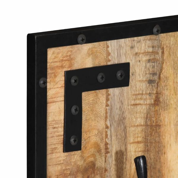 vidaXL Coat Rack Natural Mango Wood Solid Mango Wood 13.8 x 3.1 x 43.3 in