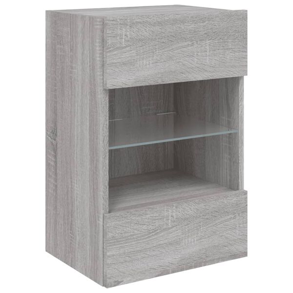 vidaXL TV Wall Cabinet Grey Sonoma Engineered wood Compact Modern