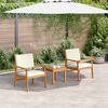 vidaXL Garden Sofa Set with Cushion 3 pcs Brown Solid Acacia wood