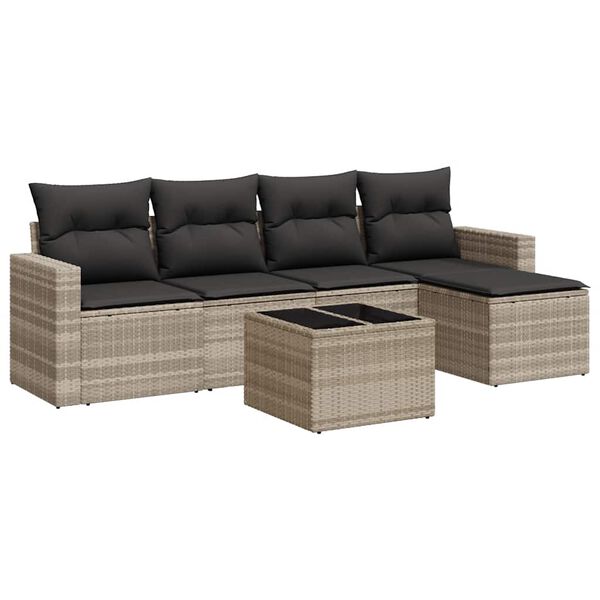 vidaXL Garden Sofa Set Light Grey