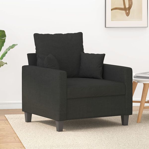 vidaXL Sofa Chair Black Polyester, Metal, Textilene Single Sofa Chair