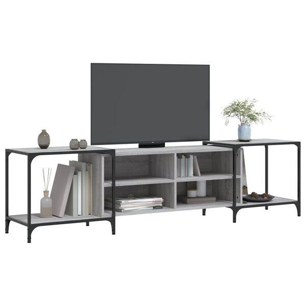 vidaXL TV Cabinet Grey Sonoma Engineered wood, metal Extra Long