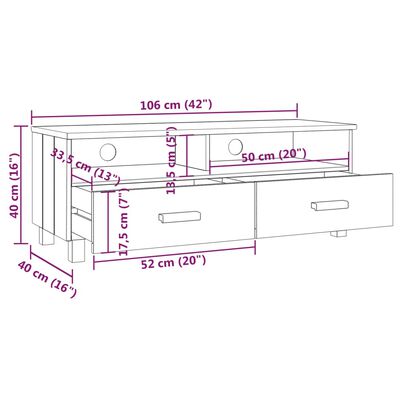 vidaXL TV Cabinet Light Gray 41.7"x15.7"x15.7" Solid Wood Pine