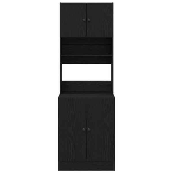 vidaXL Kitchen Sideboard 2 pcs Black Oak 23.62 x 19.69 x 70.87 in