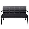 vidaXL Garden Bench Black WPC (Wood Plastic Composite), Steel 116 cm wide