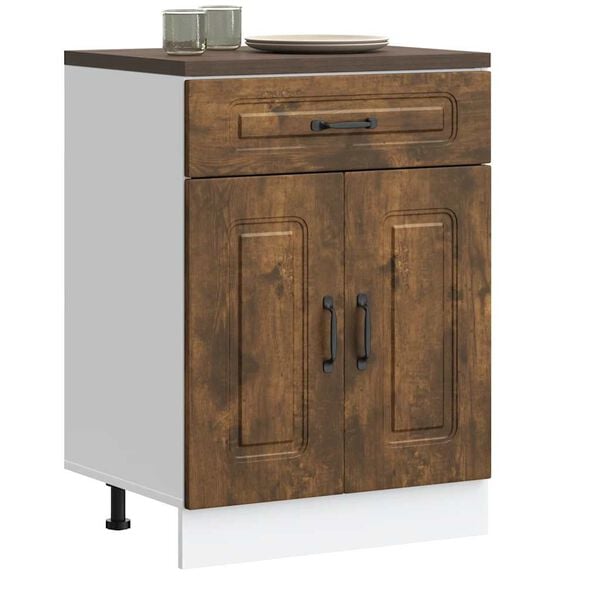 vidaXL Kitchen Base Cabinet Smoked Oak Engineered Wood Medium