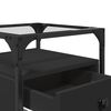 vidaXL Bedside Cabinet Set of 2 Black Engineered wood, steel, glass