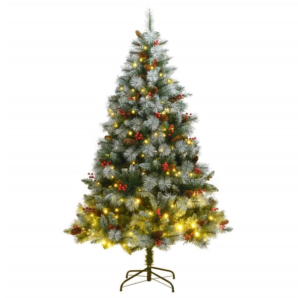 vidaXL Artificial Hinged Christmas Tree 300 LEDs 70.9"