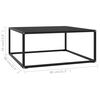 vidaXL Coffee Table Black Tempered glass, powder-coated steel