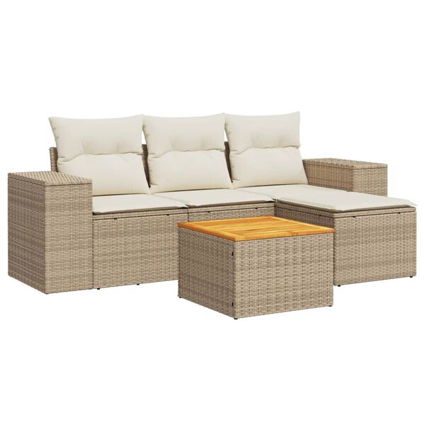 vidaXL Garden Sofa Set Beige