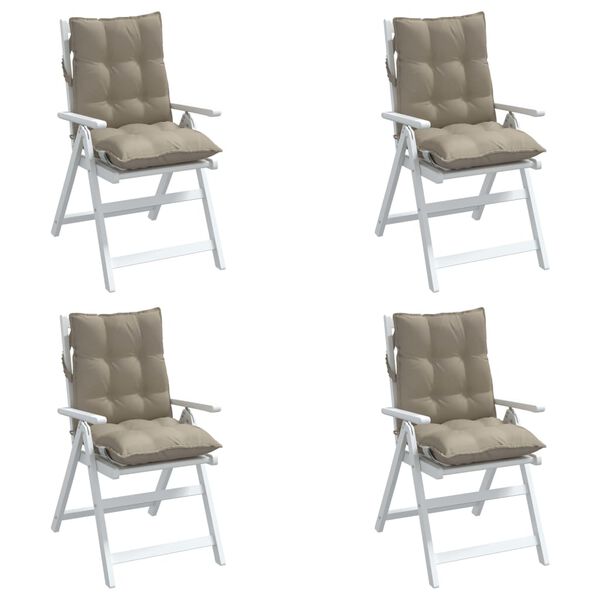 vidaXL Lowback Chair Cushion Set of 4 Taupe