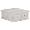vidaXL Coffee Table White Solid Mango Wood 27.6 in x 27.6 in x 11.8 in