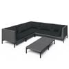 vidaXL Garden Lounge Set Dark Grey Powder-coated steel Garden Lounge Set