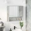 vidaXL Mirror Cabinet with Door Concrete Grey 23.23 x 6.69 x 21.65 in