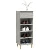 vidaXL Shoe Cabinet Concrete Grey Engineered Wood, Solid Eucalyptus Wood