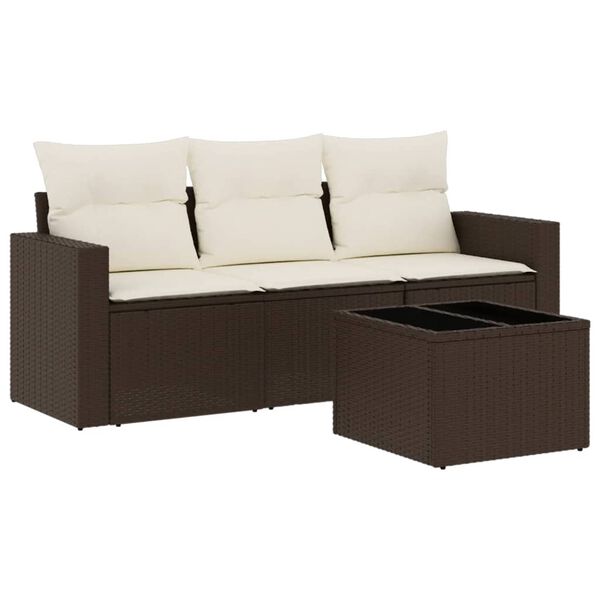 vidaXL Garden Sofa Set Brown PE rattan Standard Modular