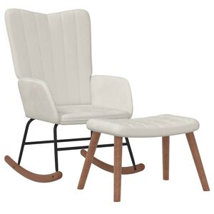 vidaXL Rocking Chair With Stool Cream White
