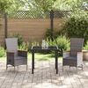 vidaXL Garden Dining Set with Cushion 5 pcs Gray Poly rattan