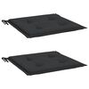 vidaXL Chair Cushion Set of 2 Black Oxford fabric 19.7 in x 19.7 in