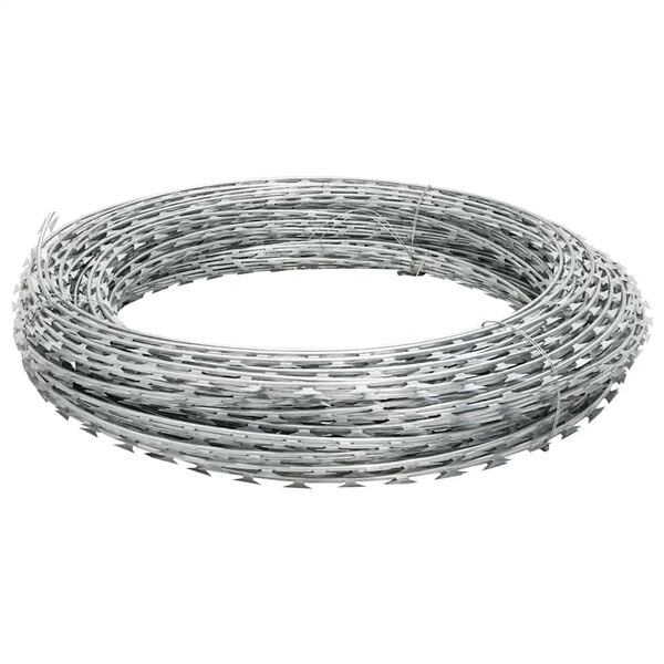 vidaXL Clipped Concertina Razor Wire Galvanized Steel 984.3'