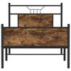 vidaXL Bed Frame Smoked Oak Engineered Wood and Steel Small Single