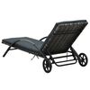 vidaXL Sun Lounger Anthracite PE rattan 78.7 in long and 25.6 in wide