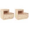 vidaXL Bedside Cabinet Set of 2 Natural Wood Solid pine wood