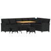 vidaXL 4 Piece Patio Sofa Set with Cushions L-shaped Black Poly Rattan