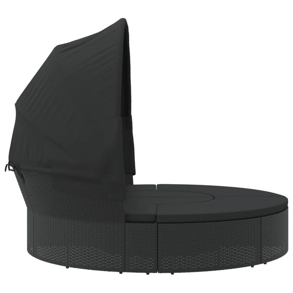 vidaXL Outdoor Lounge Bed Black