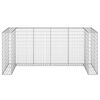 vidaXL Gabion Wall for Garbage Bins Galvanized Steel 100"x39.4"x43.3"