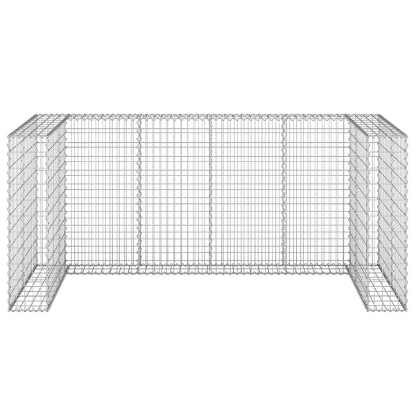 vidaXL Gabion Wall for Garbage Bins Galvanized Steel 100"x39.4"x43.3"