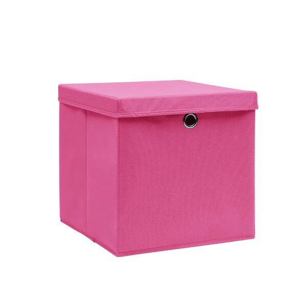 vidaXL Storage Box Set of 10 Pink Non-woven fabric 11.0x11.0x11.0 in