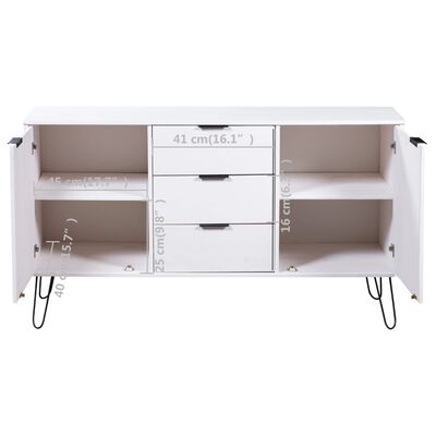 vidaXL Sideboard New York White Solid Pine Wood