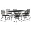 vidaXL Garden Dining Set Black Powder-coated steel Large Durable
