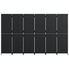 vidaXL Room Divider 6 Panels Black Poly Rattan