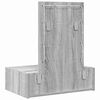 vidaXL Dressing Table Grey 23.62 x 15.75 x 27.56 in Engineered Wood