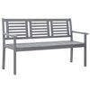 vidaXL Bench Grey Solid eucalyptus wood Medium Durable Bench