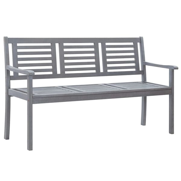 vidaXL Bench Grey Solid eucalyptus wood Medium Durable Bench