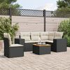 vidaXL Garden Sofa Set Black PE rattan 6-Piece Modular Garden Sofa Set