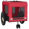 vidaXL Pet Bike Trailer Red and Black Oxford fabric, Iron, PVC Medium