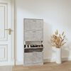 vidaXL Shoe Cabinet Concrete Grey 23.2x6.7x59.1" Engineered Wood