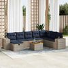 vidaXL 9 Piece Patio Sofa Set with Cushions Gray Poly Rattan