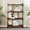 vidaXL Bookcase Smoked oak Engineered wood, metal 29.9 x 12.6 x 48.4 in