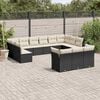 vidaXL Garden Sofa Set Black, Cream white